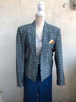 Vintage Blazer Jacke 80s 80er Silber Gemustert Party Nordrhein-Westfalen - Hilden Vorschau