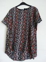Bluse/Shirt, Gr. XL (Gr. 48/50), C&A, schwarz/Orange/weiß gemuste Nordrhein-Westfalen - Ense Vorschau