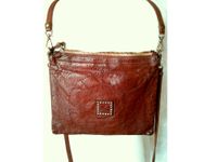 Campomaggi Leder-Tasche Design Clutch rot-braun Mandala Loch-Must Berlin - Charlottenburg Vorschau