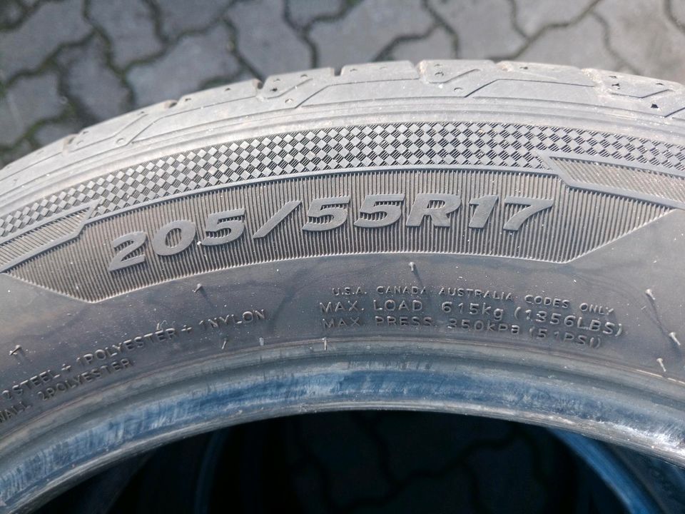 4x 205/55 R17 Sommer Reifen Hankook von 2018 in Plate