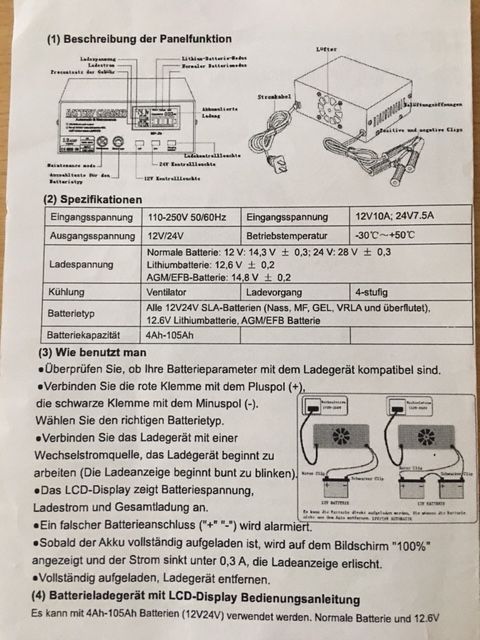 Ladegerät 12/24 V, für Lithium, AGM, EFB, GEL, VRLA, intell. Lad in Hamburg