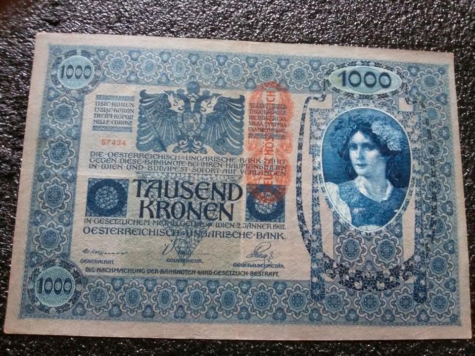 1000 Kronen Banknote Österreich 1902 in Kamp-Lintfort