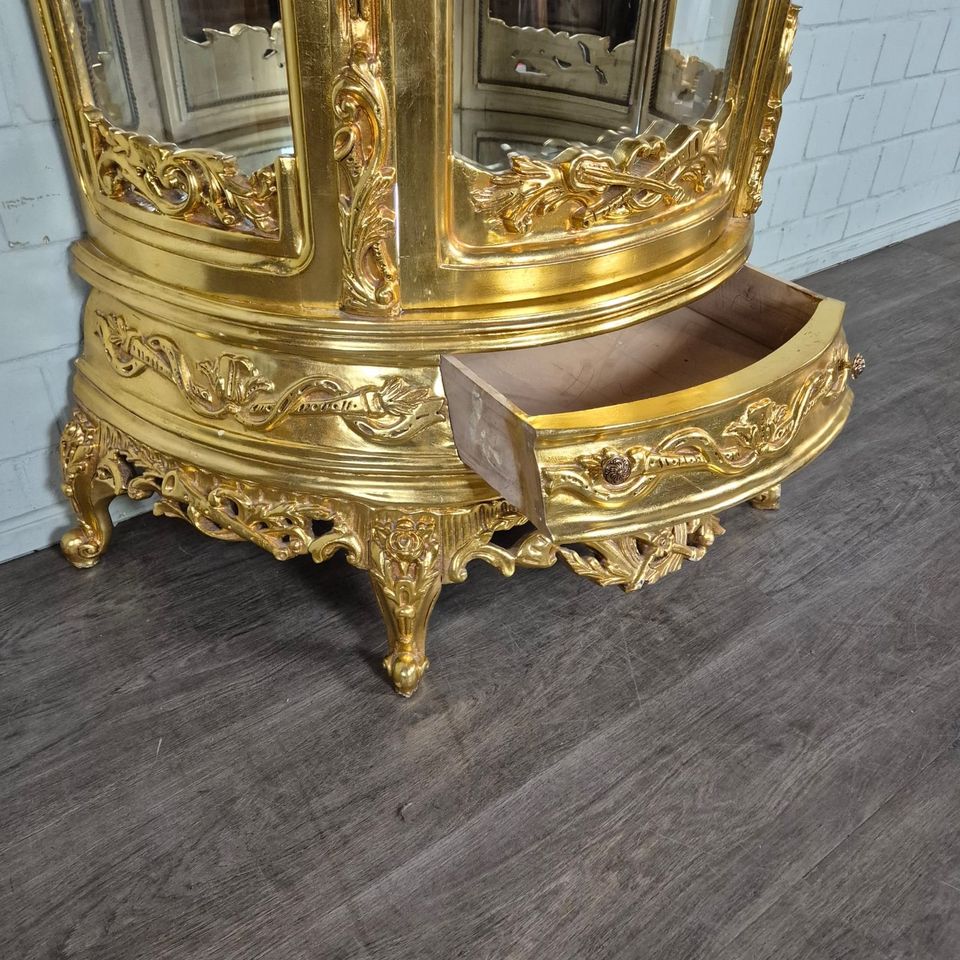 24898 Vitrine Schrank Barockstil Gold 1,25 m in Nordhorn