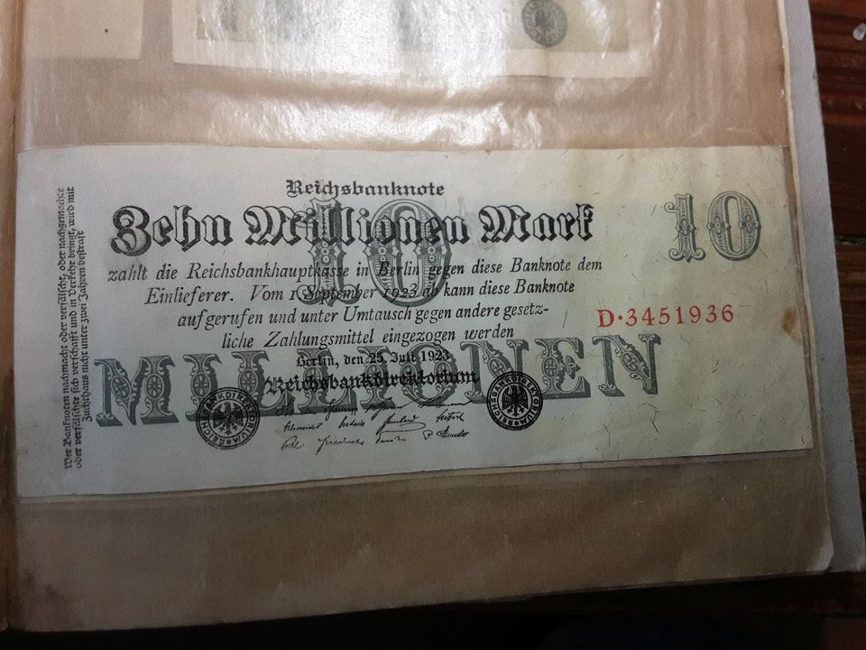 Deutsche Reichsbanknoten und Darlehens Kassenscheine in Freiberg