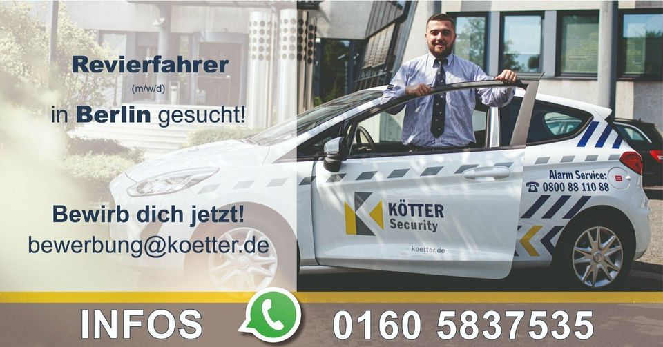 Revierfahrer (m/w/d) gesucht // §34a Sachkunde KÖTTER Security in Berlin