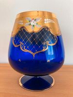 Bohemia Glaskelch blau / gold Hochemail handgearbeitet Bayern - Veitsbronn Vorschau