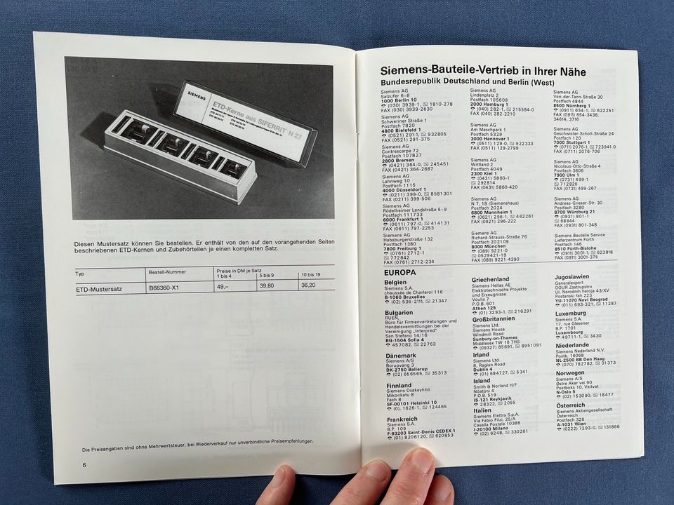 Heft SIEMENS 1982 Neue E-Kernreihe Leistungsübertrager Siferrit in Bremen
