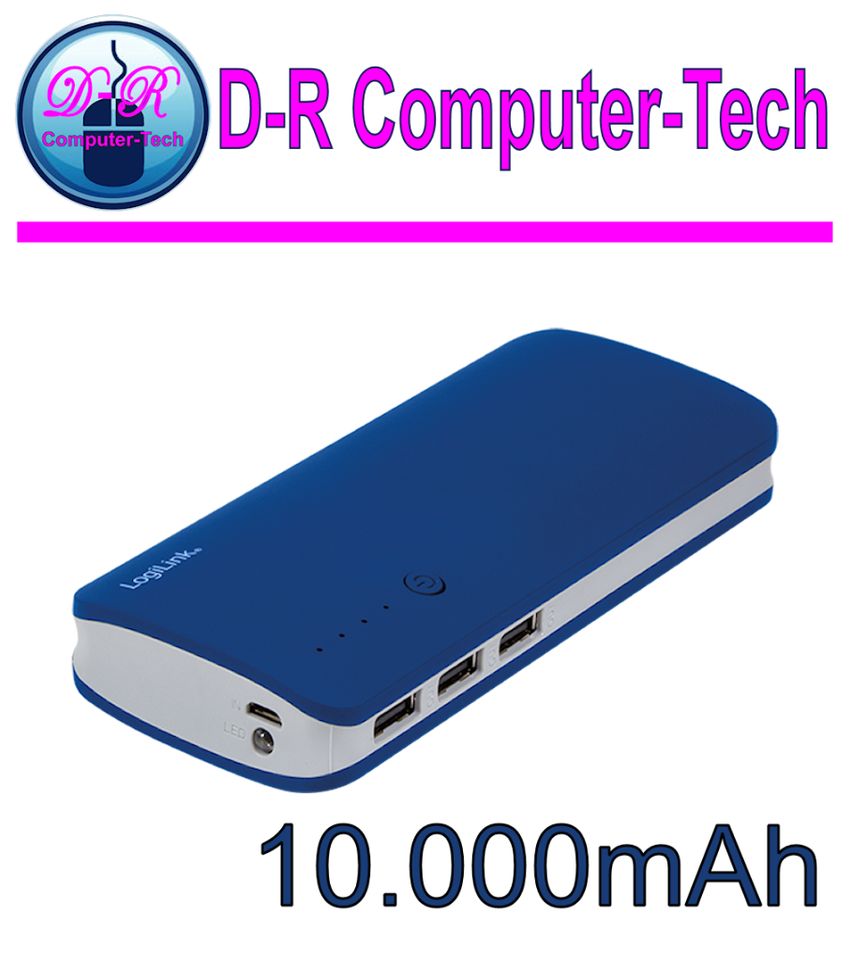 LogiLink® - PA0145 Mobiler Zusatzakku Powerbank 3xUSB - 10000 mAh in Meppen