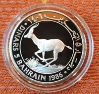 Bahrain 5 Dinar World Wildlife Fund Motiv Gazelle Silber 1986 Niedersachsen - Ovelgönne Vorschau
