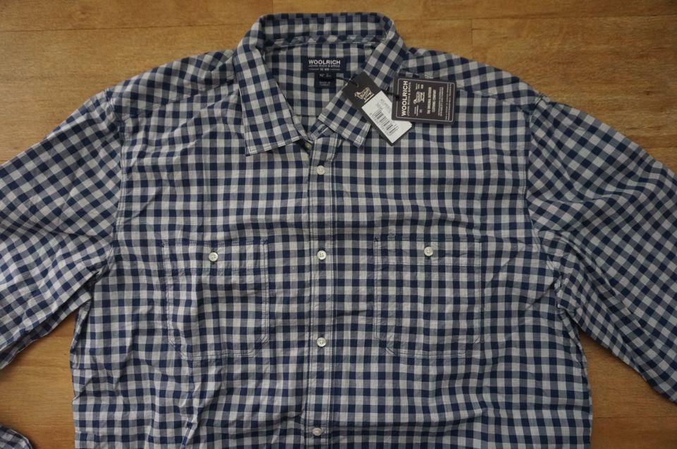 Woolrich XXL Hemd Light Cotton Shirt Vichy blau weiß kariert 140€ in Frankenthal (Pfalz)