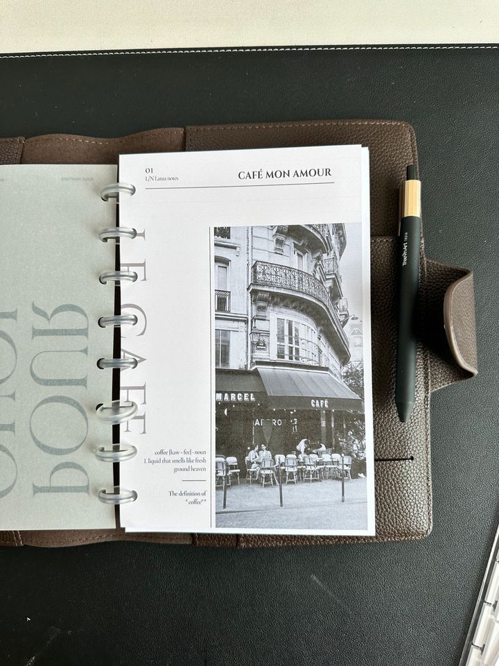 Happy planner Hobonichi filofax planner half letter braun in Korb