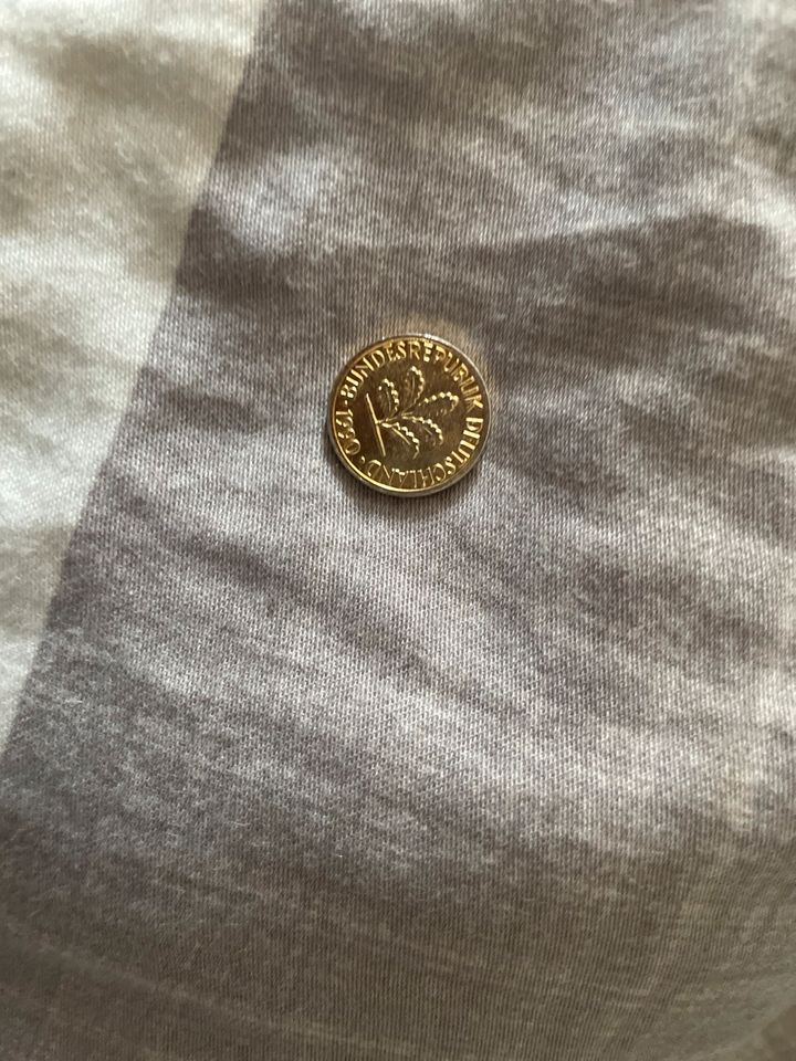 Goldene 1 Pfennig in Nürnberg (Mittelfr)