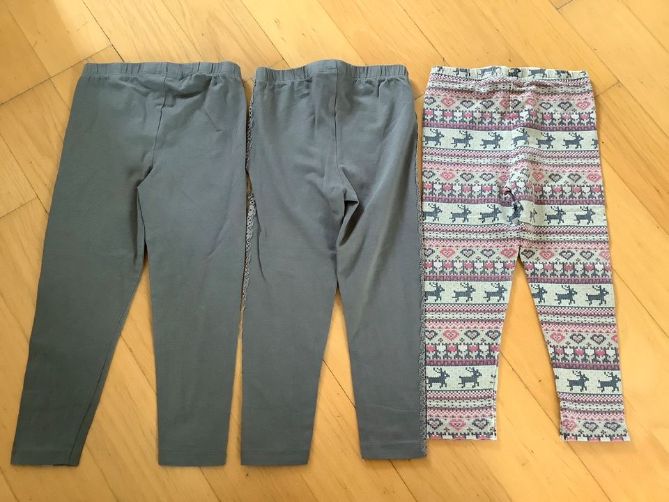 3 x Leggings 92 Liegelind Reh Hirsch Rentier Spitze grau Muster in Landshut