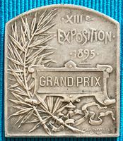 Alte Medaille EXPOSITION GRAND PRIX Bordeaux 1895 Versilbert! Findorff - Findorff-Bürgerweide Vorschau