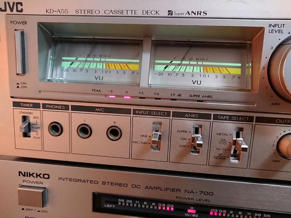 JVC KD-A55 Stereo Kassettendeck, Nikko Verstärker NA-700 in Abtsteinach