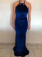 Neckholder Maxikleid aus Samt in Blau mit Rückendetail Hessen - Greifenstein Vorschau