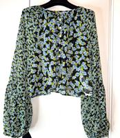 Schöne Bluse mit Blumenprint und Glitzer/Gr.L/Neu/Zara/Schwarz Bayern - Neu Ulm Vorschau