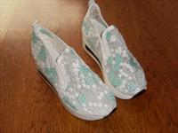 Damenschuhe, Stoff, weiß/mint, Blumen, Gr. 38, neu Bayern - Grafenwöhr Vorschau