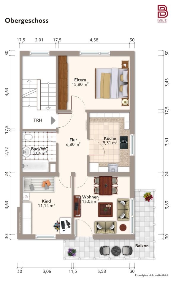 Besondere 4-Zimmer-Wohnung auf 2 Etagen mit Balkon in Kelheim