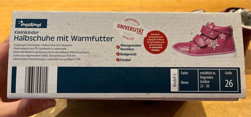 Halbschuhe mit Warmfutter impidimpi Mädchen (NEU) 26 in Partenheim