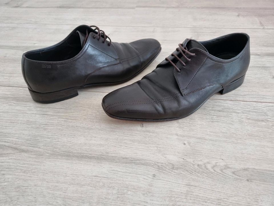 Hugo Boss Schuhe Business Tayil Gr.43 weinrot Lederschuhe in Gaggenau