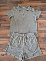 Set Polo T-Shirt & Shorts kurze Hose Gr. M greige braun Düsseldorf - Hassels Vorschau