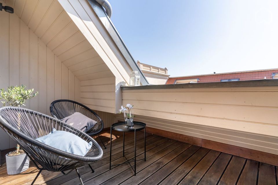Möbliertes Apartment mit Balkon, Einbauküche, Fußbodenheizung in Leipzig