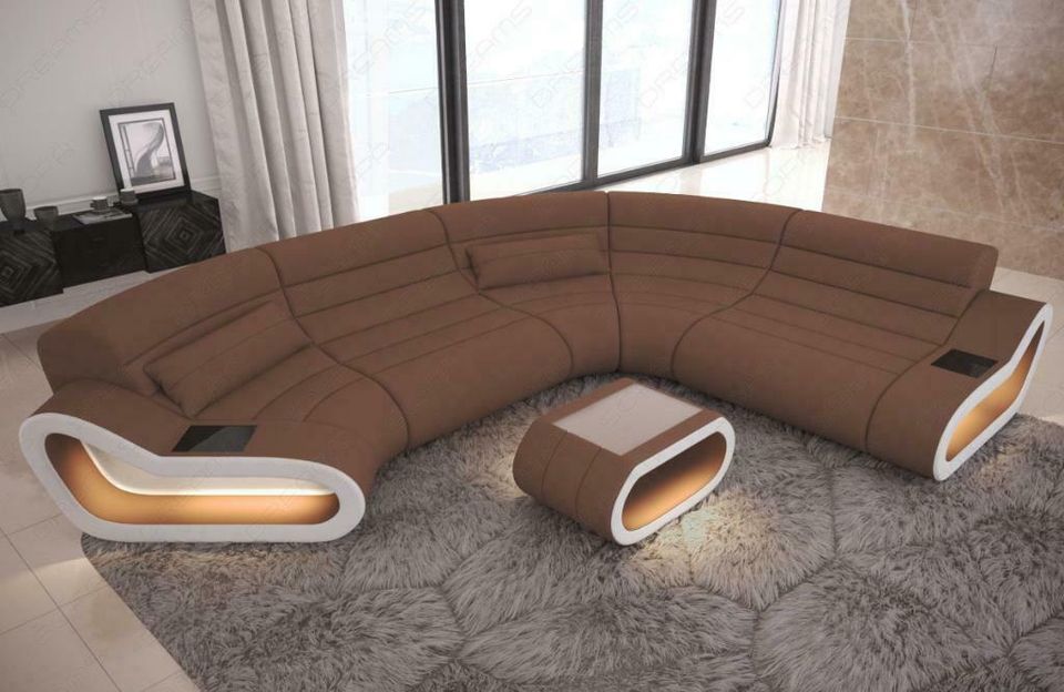 Sofa Polster Wohnlandschaft Couch CONCEPT C Form Polsterecke LED in Berlin