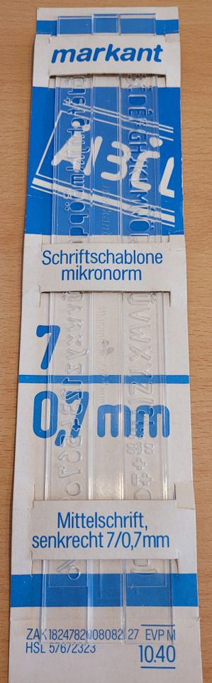 Markant Schriftschablone mikronorm Mittelschrift 7,0 / 0,7 mm in Dessau-Roßlau