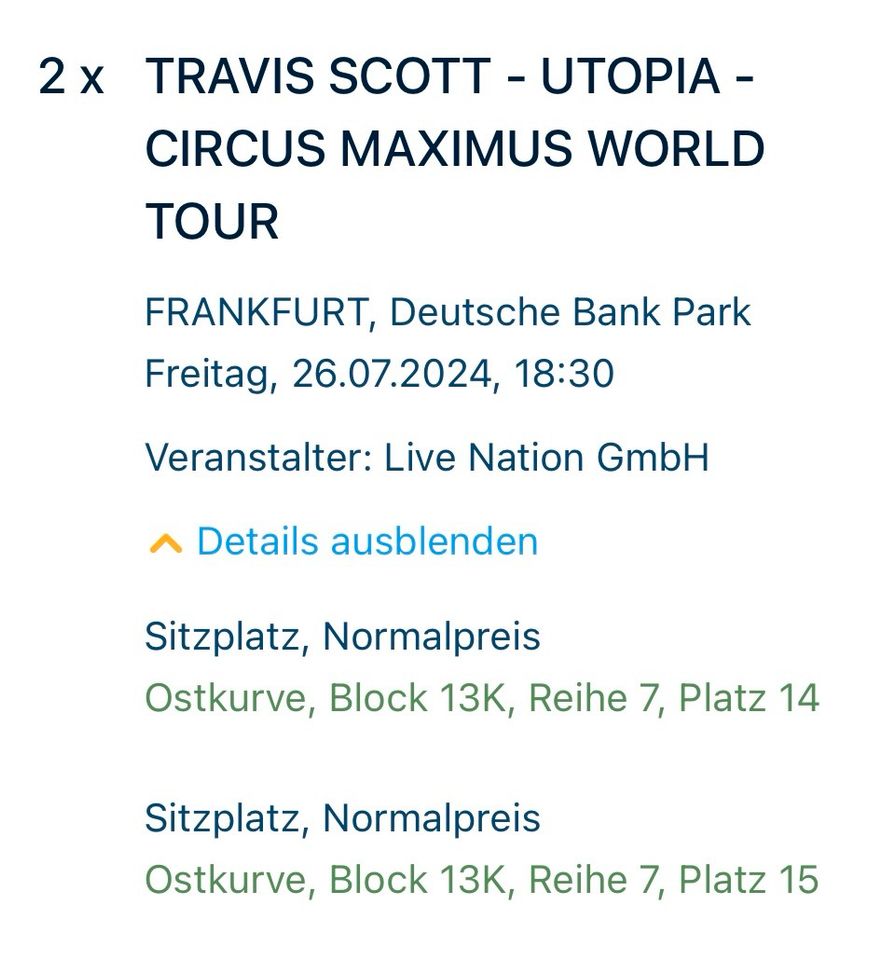 2X TRAVIS SCOTT | FRANKFURT in Norderstedt