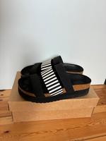KMB Plateau Pantoletten schwarz/weiß Gr. 38 Mitte - Wedding Vorschau