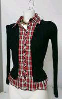 Bluse rot kariert mit integrierter Weste schwarz XS 34 Rheinland-Pfalz - Lorscheid Vorschau