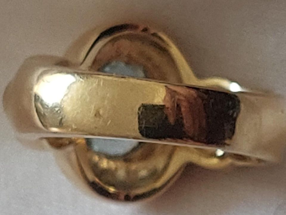 Blautopas Ring 925 Silber vergoldet in Hamburg