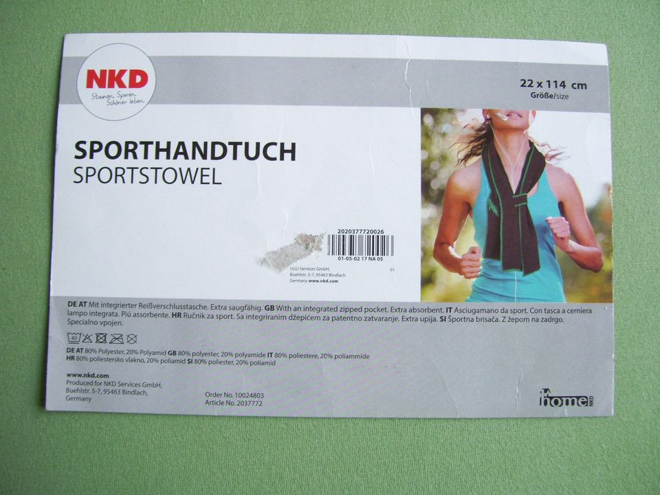 NKD Sporthandtuch Sportschal Jogging Waffelpique Schal mit Tasche in Berlin