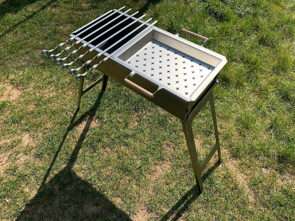 Grillkoffer, Koffergrill, Schaschlik Grill Mangal 2 mm Edelstahl in Fulda