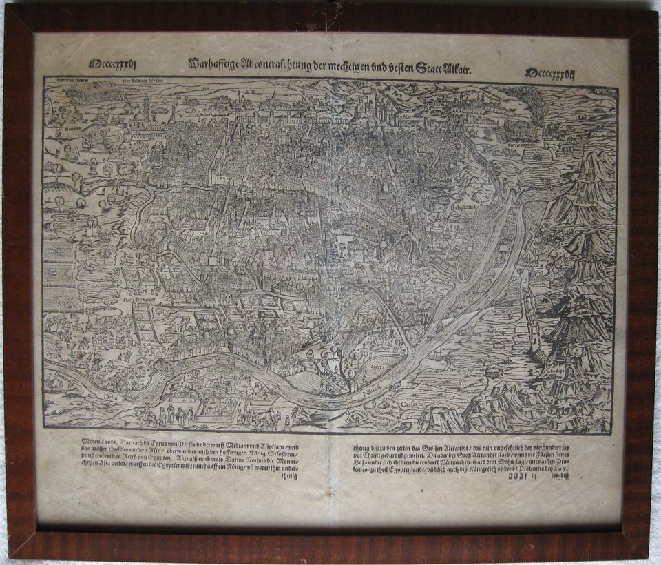 Holzschnitt 16. Jh. von Sebastian Münster - Kairo vor 450 Jahren in Heiningen