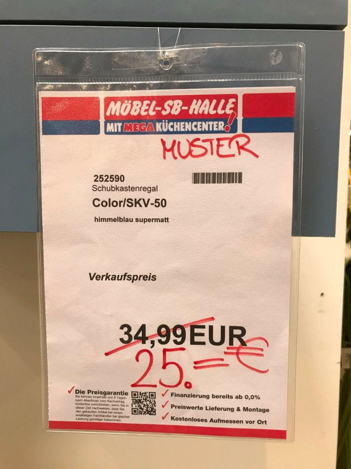 Schubkastenregal Konsole Color/SKV-50 himmeblau statt 34,99€ in Kulmbach