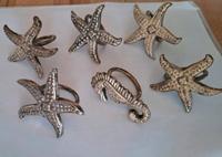6 Metall-Serviettenringe Silber-farbig Vintage Meer Seestern Freiburg im Breisgau - March Vorschau