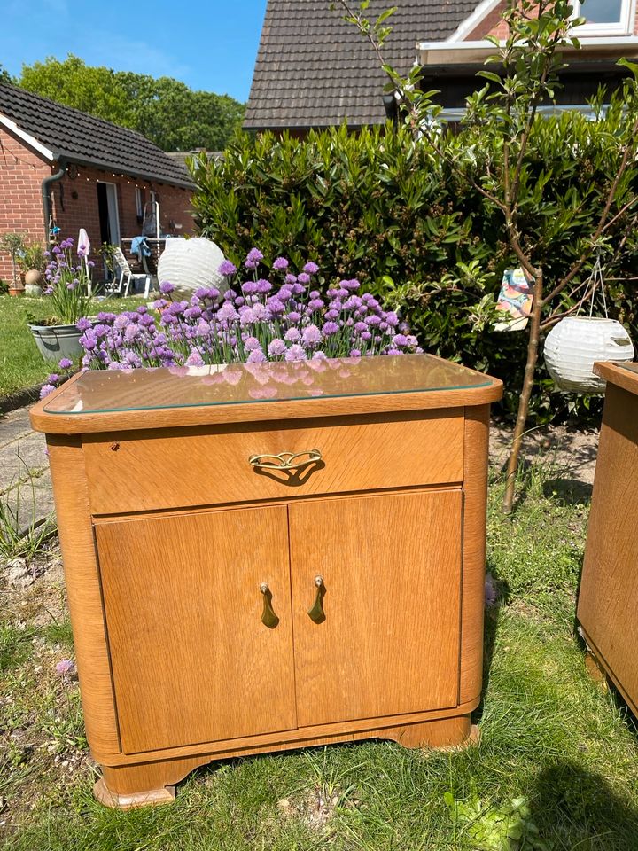 Schminktisch, Nachtschränkchen, Antik, Retro, Holz in Bocholt