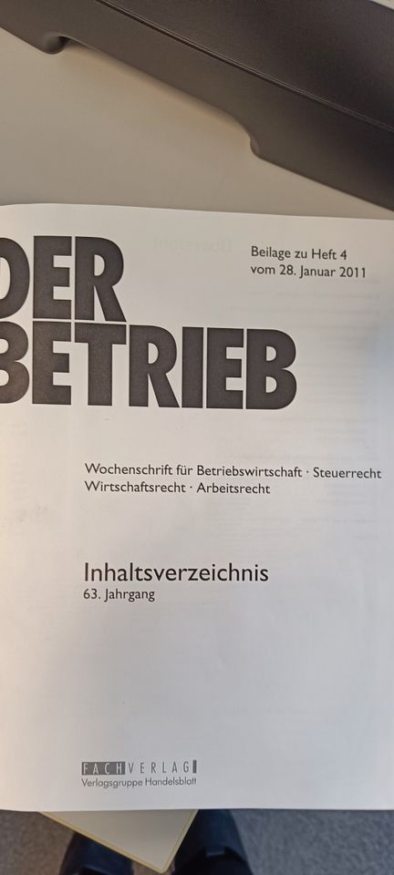 Betriebsberater Zeitschrift für Recht und Wirtschaft 1963 - 2010 in Centrum