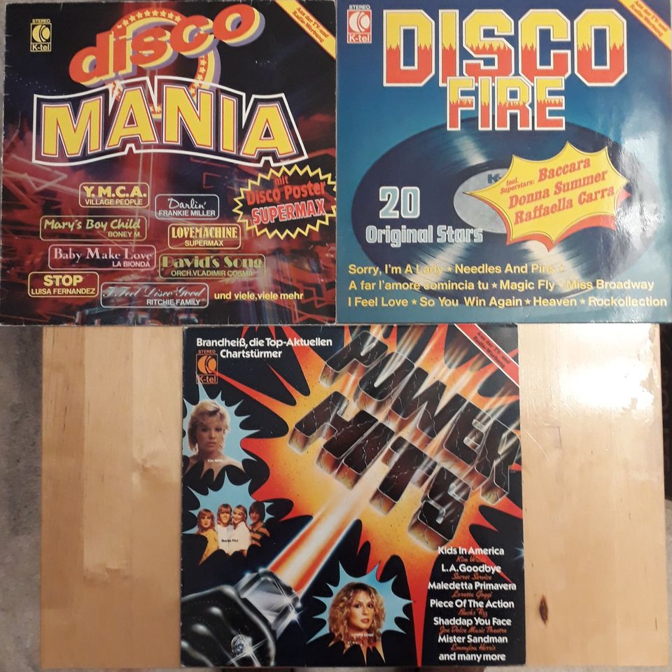 DISCO Fire - Power Hits - Disco MANIA, 3 LP`s von K-tel in Bielefeld