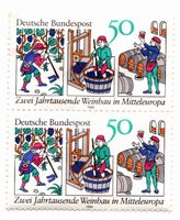 Ungestempelte Doppel-Briefmarke 2000 Jahre Weinbau Mitteleuropa Bayern - Kirchham Vorschau