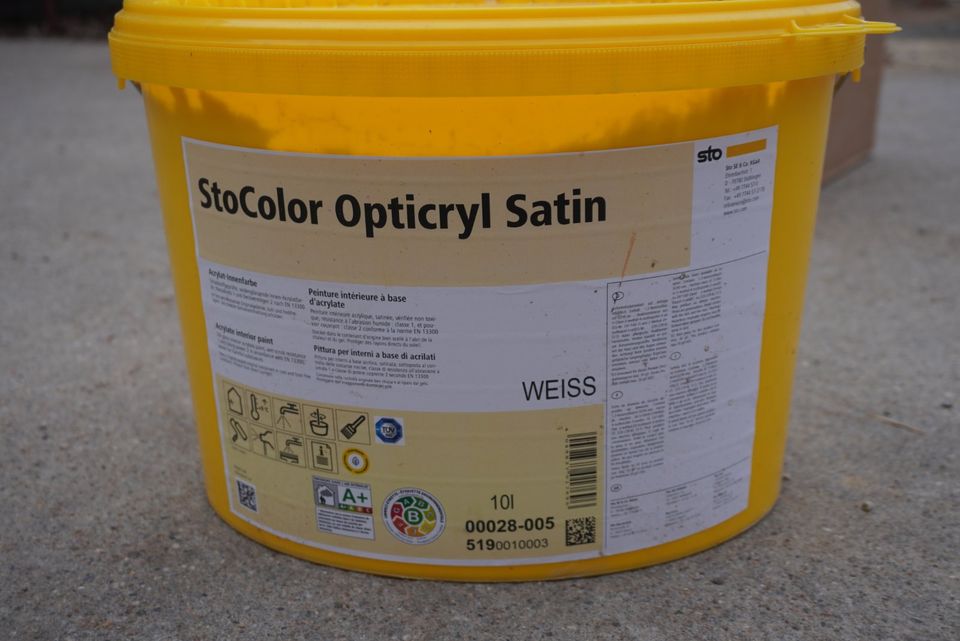 1 Eimer 10 Liter Wandfarbe StoColor Opticryl Satin in Klipphausen