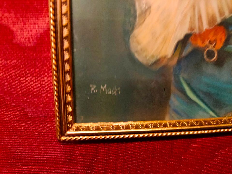 Bild 2 x Miniaturen auf Mammut gemalt signiert Ruth Moch in Heimbach