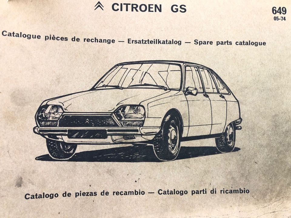 Citroen GS Ersatzteilkatalog No 649 5-1974 in Niederkrüchten