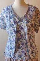Set Top Bluse Bio Baumwolle Unikat Indien Mohnblume Lavendel Nordrhein-Westfalen - Düren Vorschau