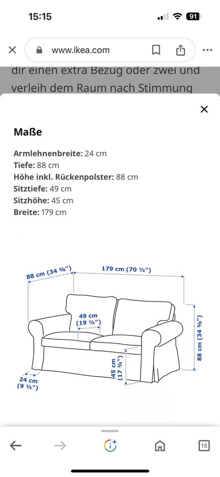 Ikea Ektorp 2er Sofa in Krefeld