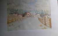 AQUARELLBILD BALISHEIM IM WINTER 32x43cm VON KÜNSTLER Baden-Württemberg - Rielasingen-Worblingen Vorschau