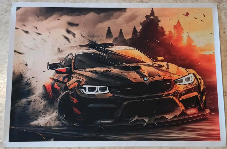 BMW Poster Leinwand Deko Stoff 60x40cm in Freigericht