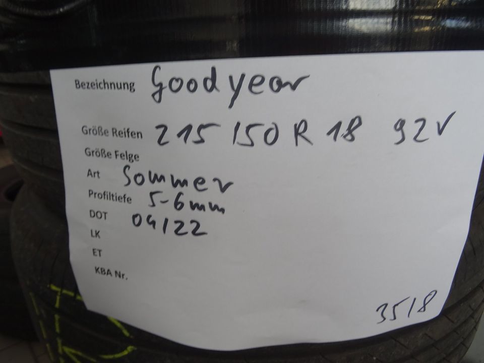 Goodyear 215 50 R18 Sommerreifen 4 Stück in Velten